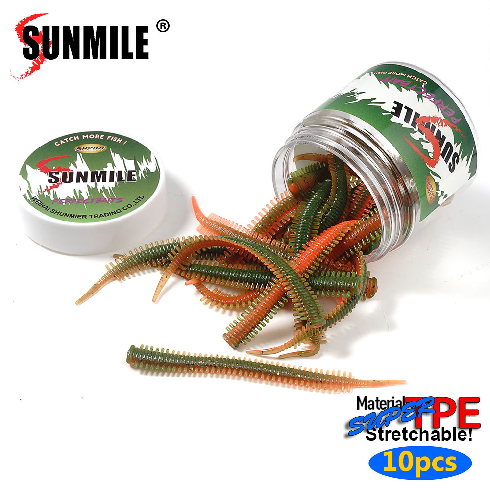 Fishing Lure Soft Plastic - 선마일 10개입 샌드 웜 루어 8.2cm