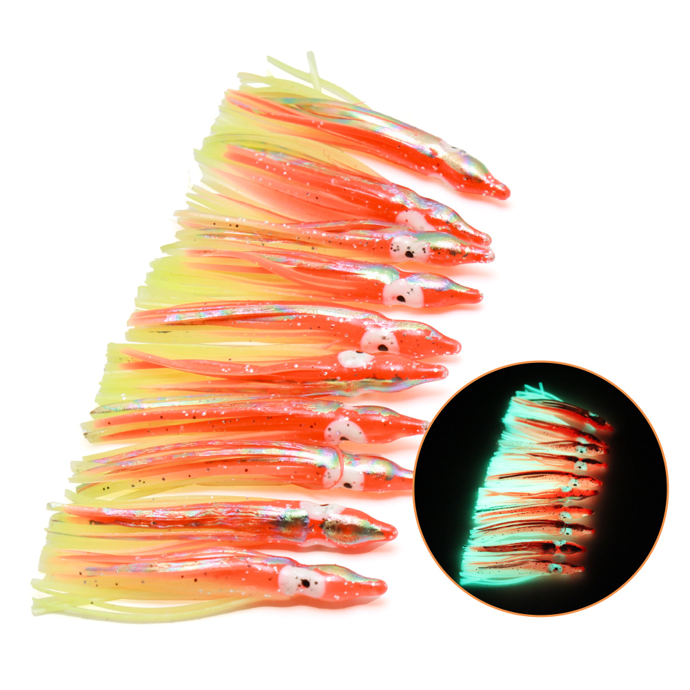 Fishing Lure Buzzbait - 10개입 부드러운 라이트 옥토퍼스 오징어 스커트