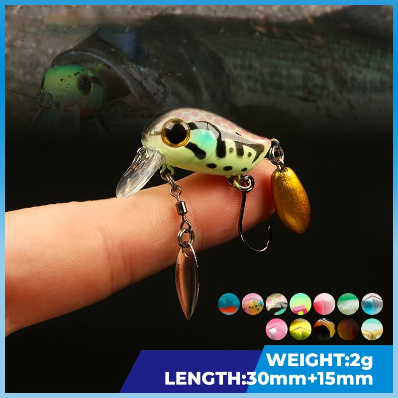 Fishing Lure Crankbait - 플로팅 마이크로 크랭크베이트, 인공 표면 웨이크