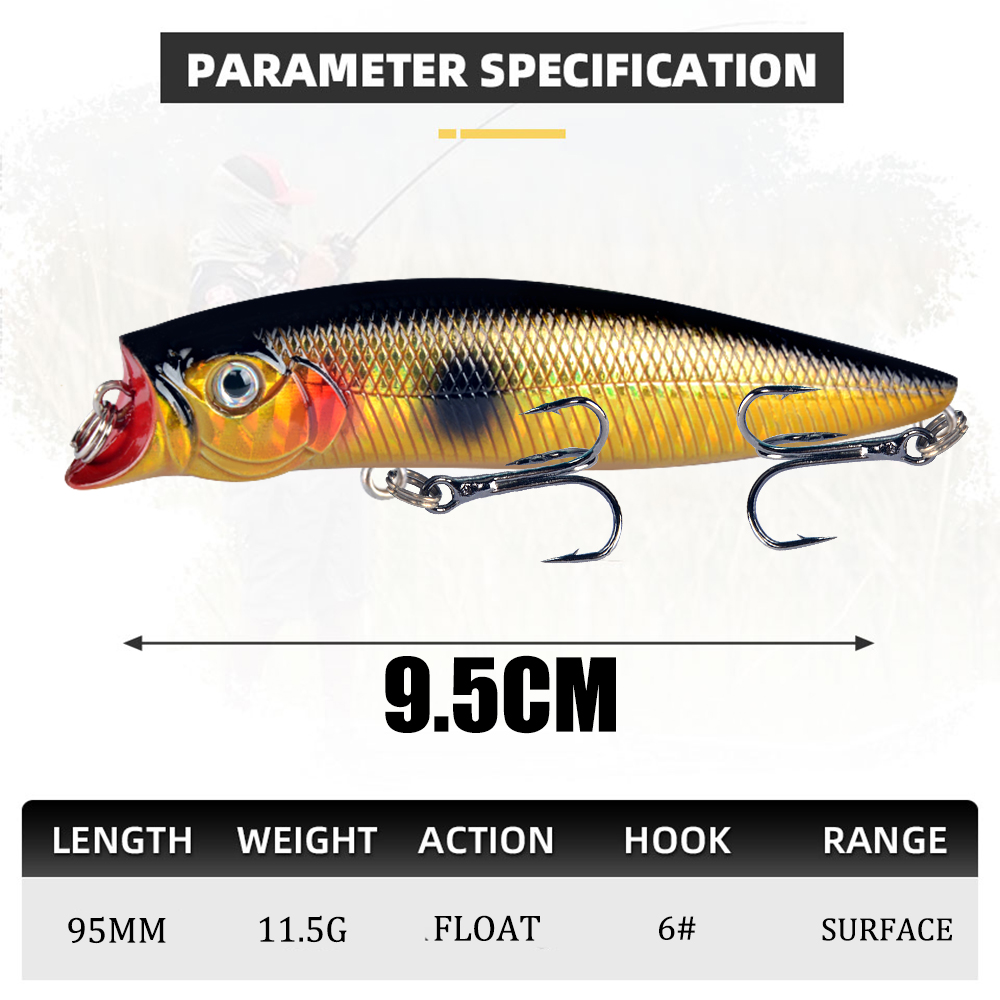 1pcs 낚시 미끼 고품질 9.2cm/11.5g 탑 워 - Fishing Lure Popper 리뷰 및 가격