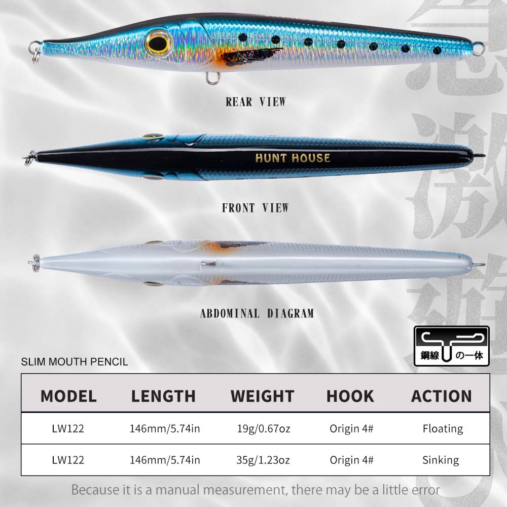 헌트하우스 니들 자르가나 146mm 35/19g 펜슬  - Fishing Lure Buzzbait 리뷰 및 가격