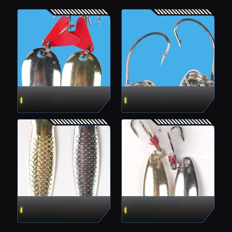 낚시 루어 키트 16종 세트 트롤링 지깅 루어 금속 스 - Fishing Lure Spinnerbait 리뷰 및 가격