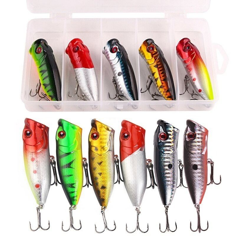 6개입 6색상（opp 봉투）/5개입 5색상（상자 포함） - Fishing Lure Popper 리뷰 및 가격