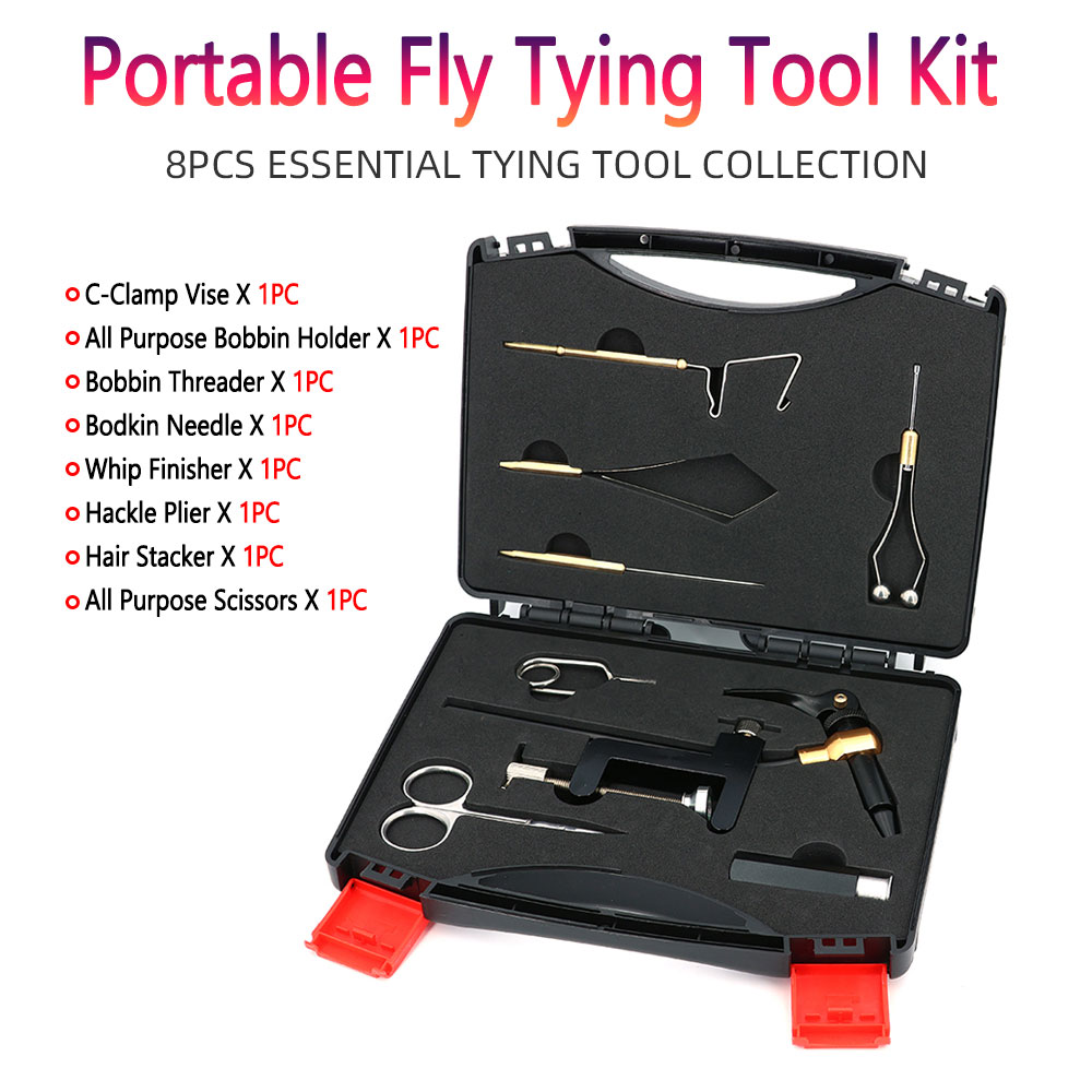 8종 강화강철 C-클램프 바이스 플라이 타잉 툴 키트  - Fishing Lure Making Kit 리뷰 및 가격
