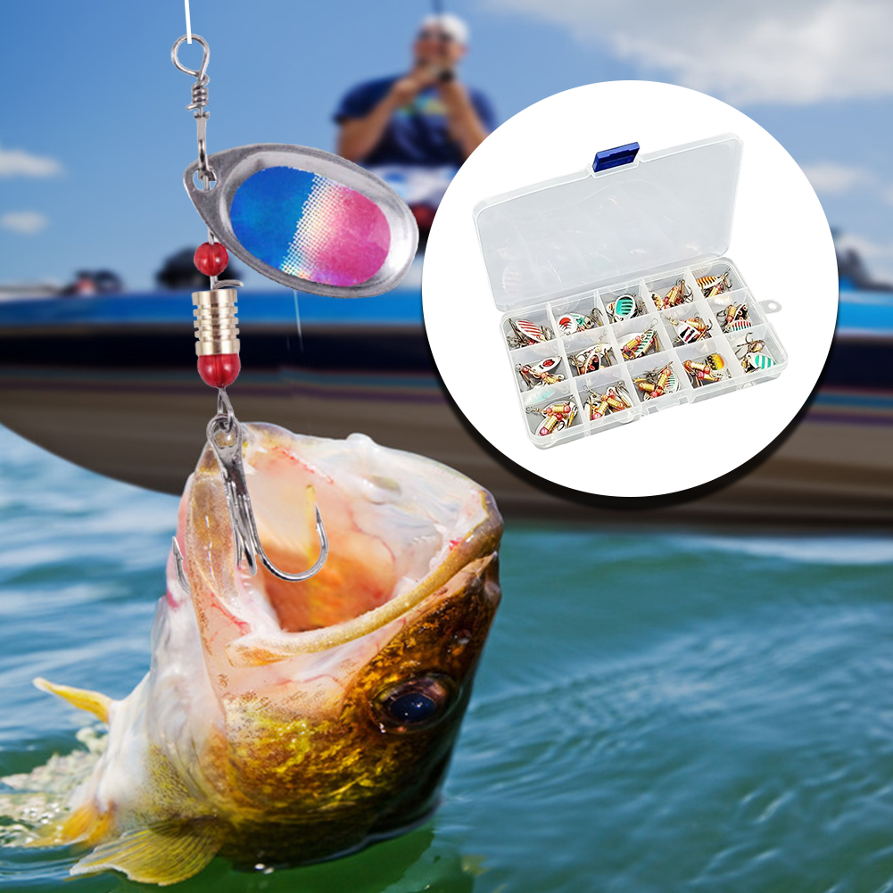 30개 금속 스푼 스피너 낚시 루어 트레블 훅 스푼베이 - Fishing Lure Spinner 리뷰 및 가격